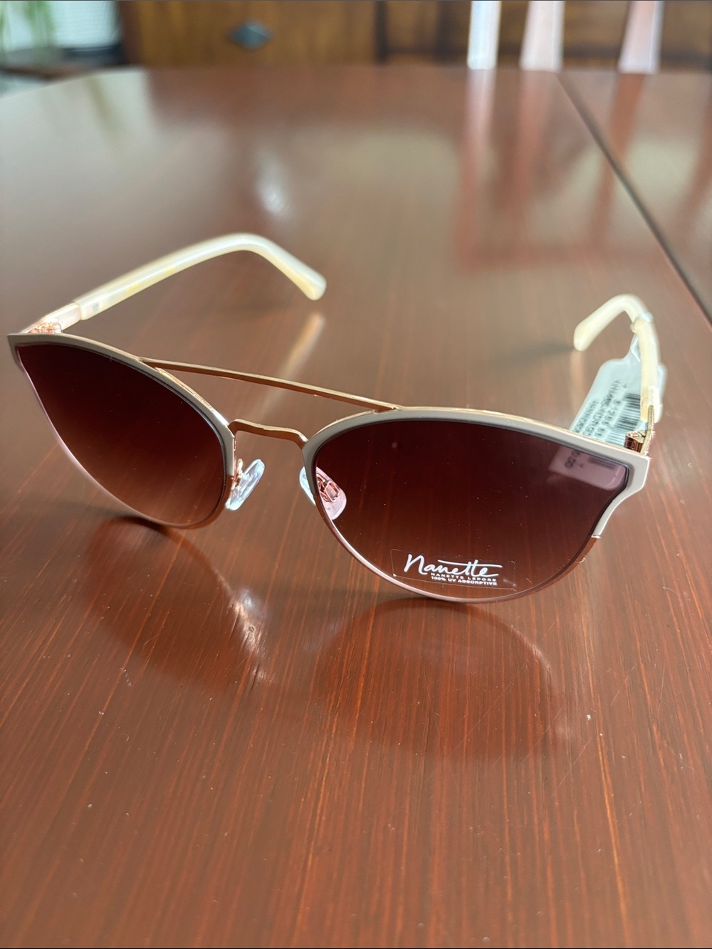Nanette Lepore pjnk gold & cream metal Frame,100% UV protection,pink gradient